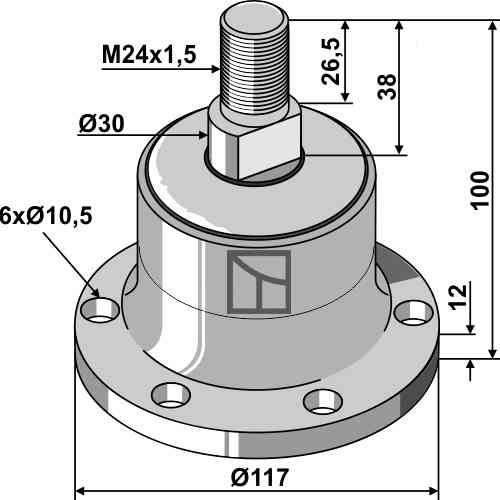 Bearing - right thread fitting for Lemken 5554512