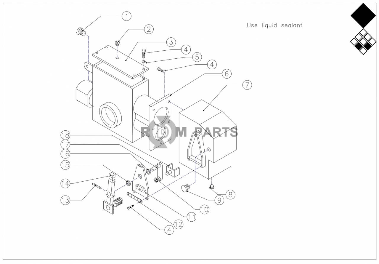 Replacement parts for VD7215 Transmissiehuis