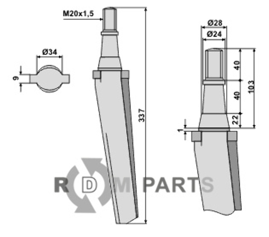 Tine for rotary harrows