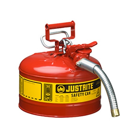 Type ii accuflow steel safety can - 2.5 gal - 1in metal hose