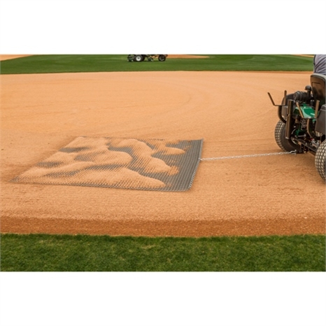 Steel drag mat w/transport stands - 6.5 ft x 6 ft