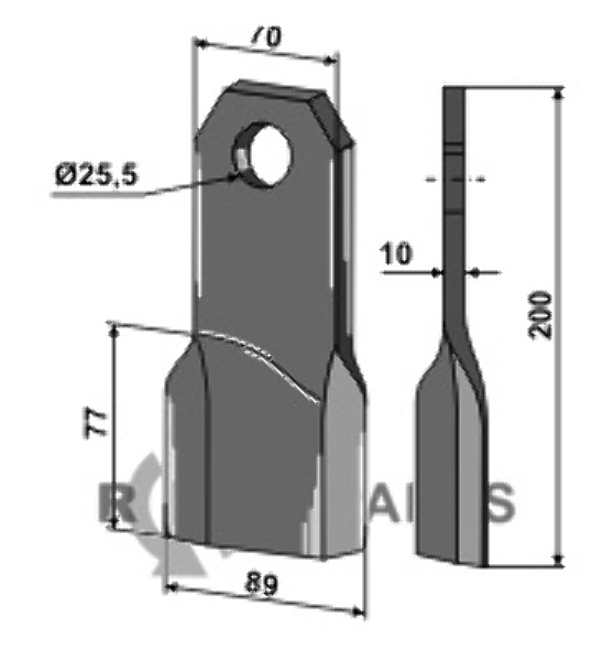 RDM Parts Comminution blade, left model fitting for Fehrenbach M200L