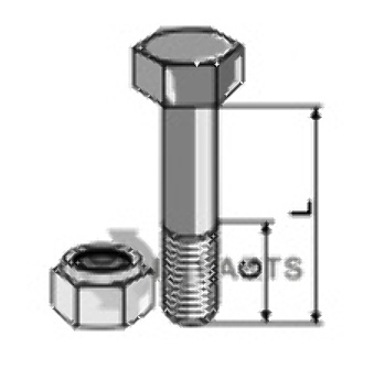 Schraube mit sicherungsmutter - m12x1,75 - 10.9 63-1265-1