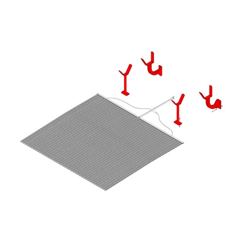 Steel drag mat w/transport stands - 6.5 ft x 6 ft