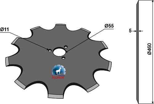 Kouterschijf Ø460x5 passend voor Kverneland KK056115