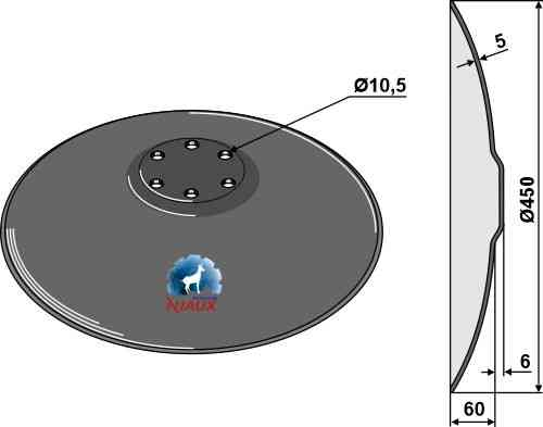 Hollow disc ''Smaragd'' fitting for Lemken 3490459 Hollow disc ''Smaragd'' fitting for Lemken 3490459