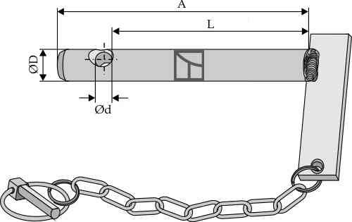 Steckbolzen mit Kette und Klappsplint