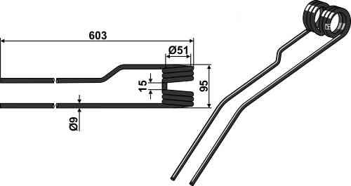 Federzinken geeignet für Deutz-Fahr VF16624404.86