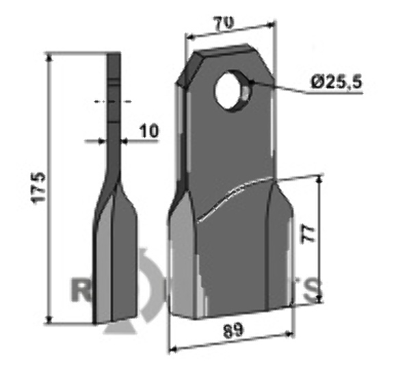 RDM Parts Mulchkniv, højre egnet til Fehrenbach M175R