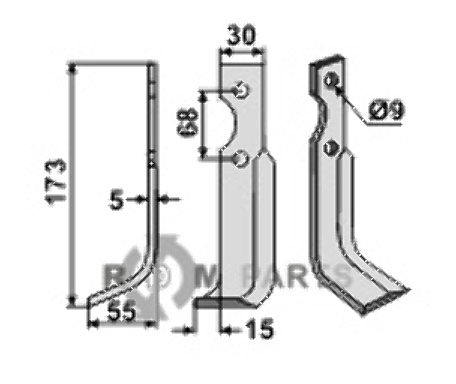 Blade, left model fitting for Benassi RT8/AN 7-8 - 6CM015