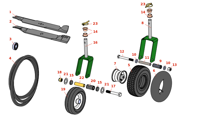 Ransomes Bobcat 48 61 74 Rotary onderdelen