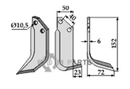 Blade, right model fitting for B.C.S. 42305