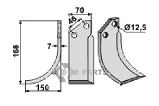 Blade, left model fitting for Muratori 12002901