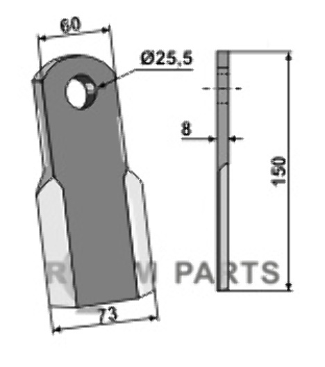 RDM Parts Recht mes passend voor Ferri 0901148