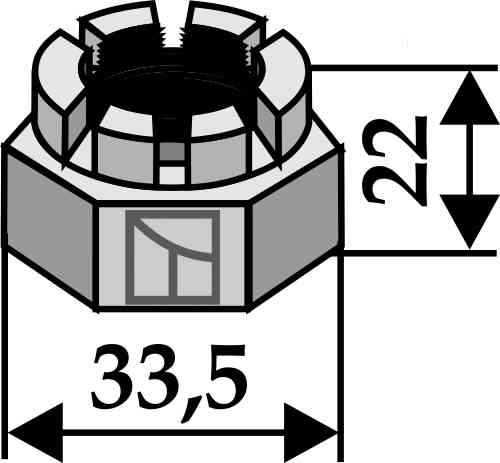 Hexagon castle nut m20x1,5 63-glb-901