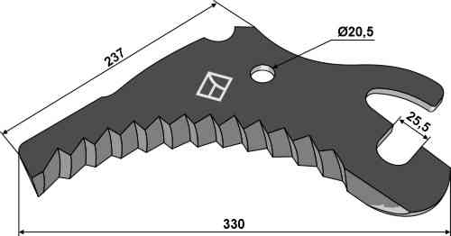 Round baler knife fitting for Feraboli ROT0054