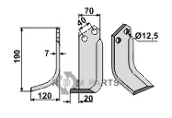 Fräsmesser, linke Ausführung Fräsmesser, linke Ausführung