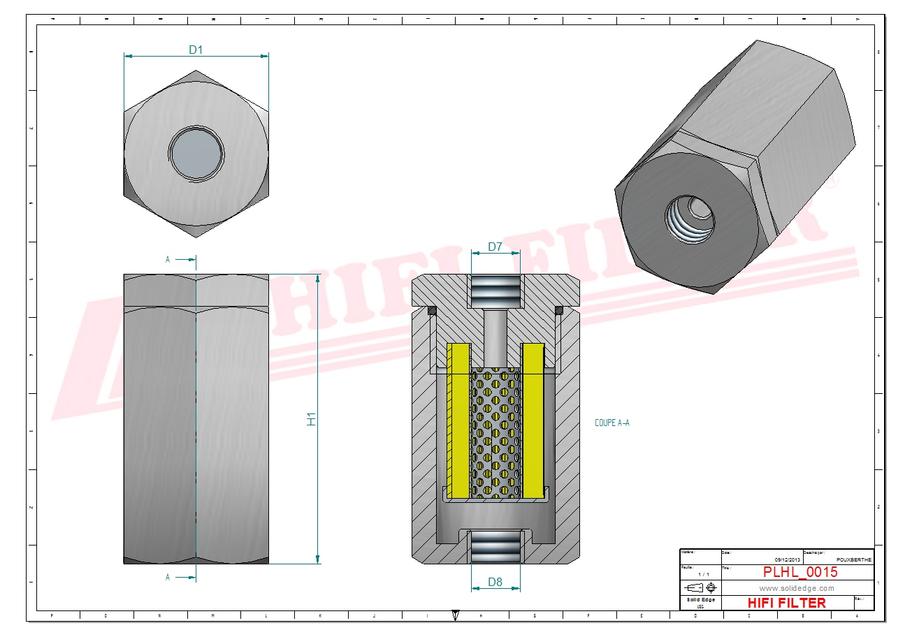 Hydraulic filter passend voor hydac code 014467422