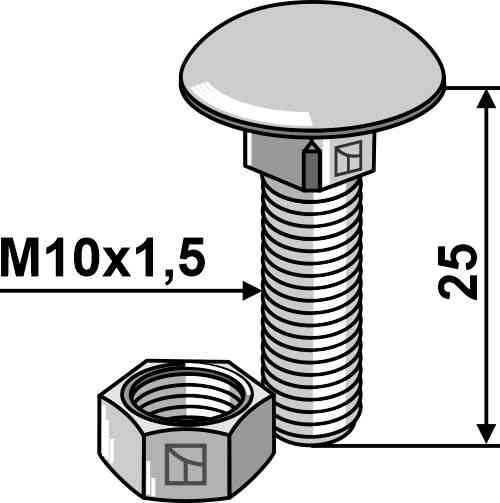 Bolt M10 galvanized with nut