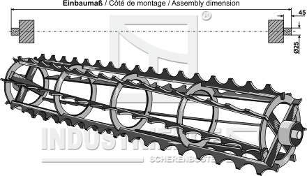 Cage roller notched bars - 1360mm 312-310-1360
