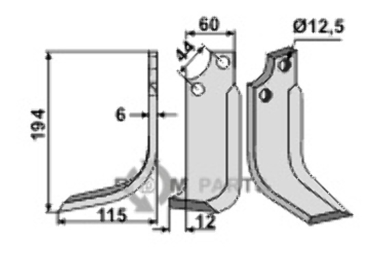 Blade, left model fitting for Maschio / Gaspardo 19100418