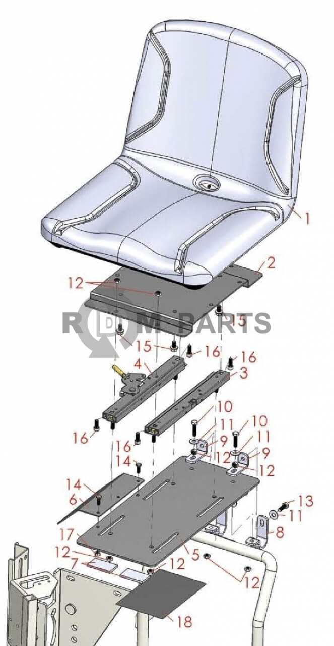 Replacement parts for Toro Sand Pro 2020 Seat