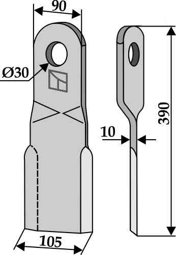 RDM Parts Comminution blade, left model