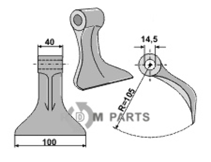 RDM Parts Hamerklepel passend voor Agrimaster 3001095