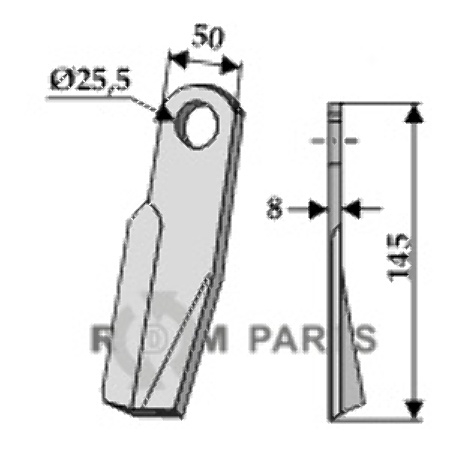 RDM Parts Klapper - højre