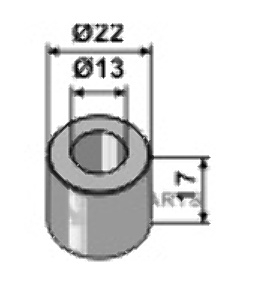 Buchse Ø22x17xØ13 63-jde-901
