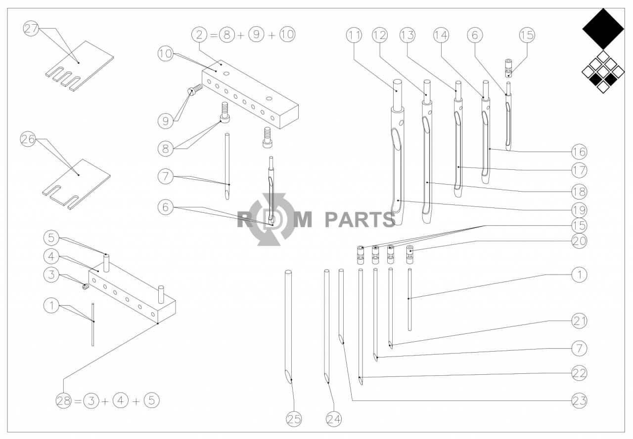 Replacement parts for VD7120 Pennen