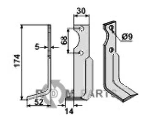 Blade, left model fitting for Barbieri 18063