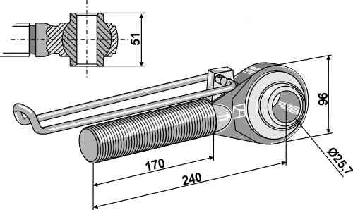 Spindel M42x3 - 170