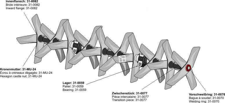 Following rotary harrows left - 790