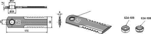 Straw chopper flail blade fitting for Claas Lexion 7558750