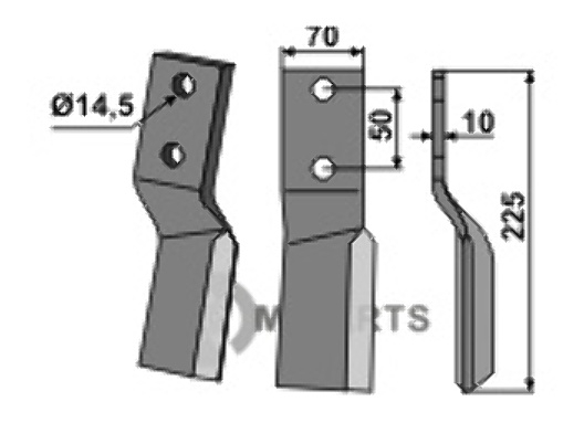 Rotary tine, right model