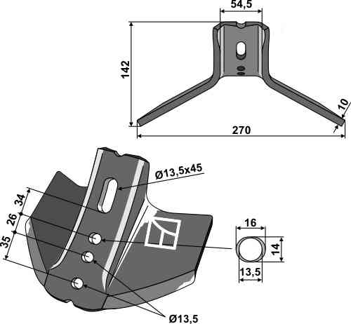 Sweep fitting for Vogel u. Noot CV008008
