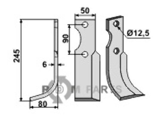 Blade, left model fitting for Bertolini 12523