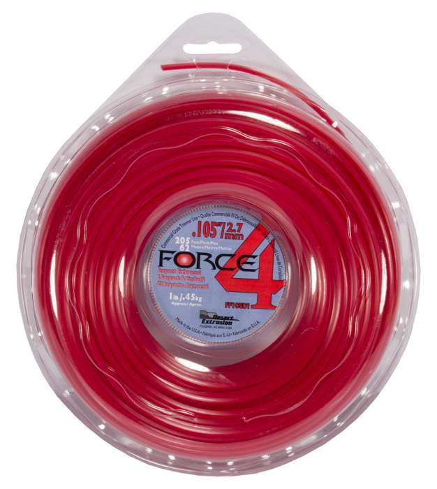 Trimmer line force 4™ shaped red .105" / 2.7mm