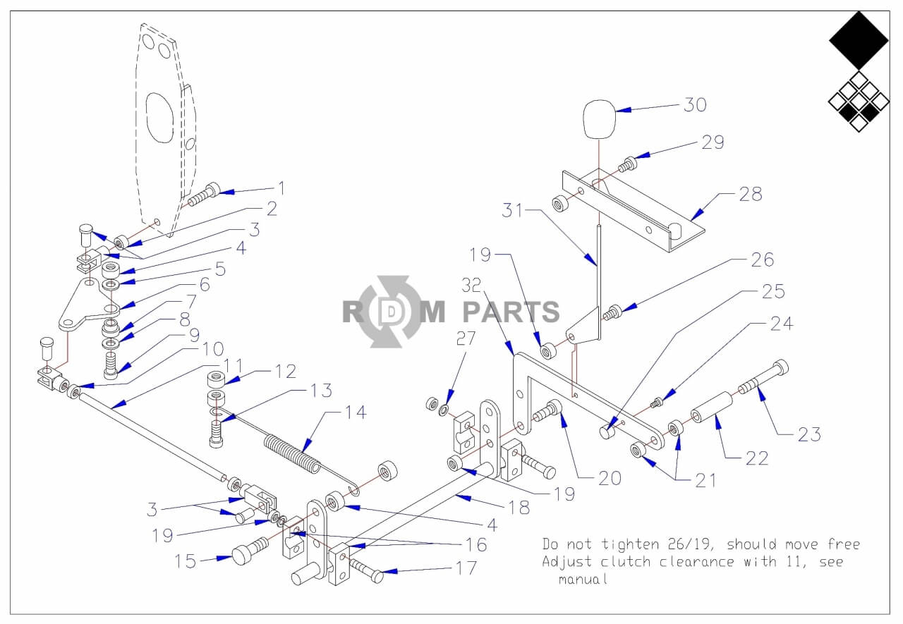 Replacement parts for VD7007 Bediening koppeling