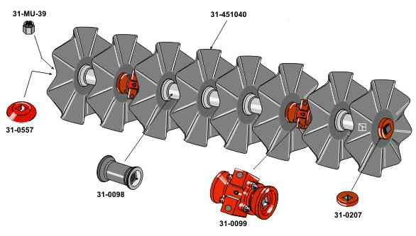 Following cover-corps with wavy discs - 2120