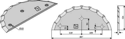Food mixer knives fitting for Sgariboldi CL 04.016