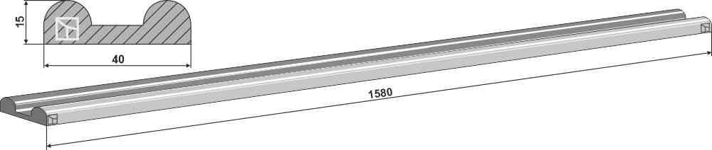 Scraper floor rail fitting for Welger 6102650303