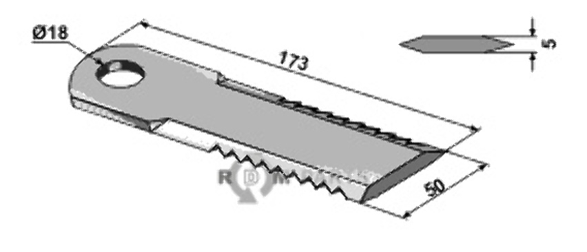 Straw chopper flail blade