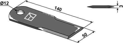 Straw chopper flail blade fitting for KPAB 555300-3
