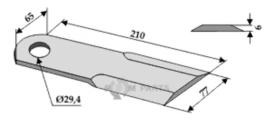 RDM Parts Strohhäcksler-Messer geeignet für Taarup 49.501.300