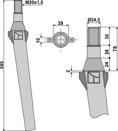 Tine for rotary harrows