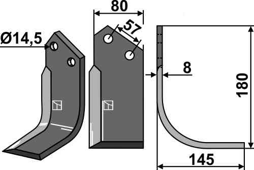 Blade, right model bre-60r
