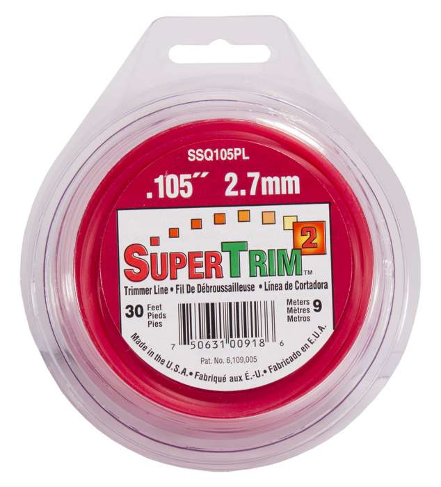 Trimmer line supertrim2™ shaped red 30' loop .105" / 2.7mm