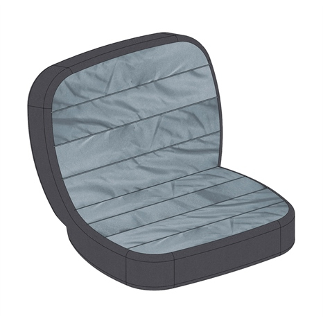 Schonbezug - Sitz schmal in grau